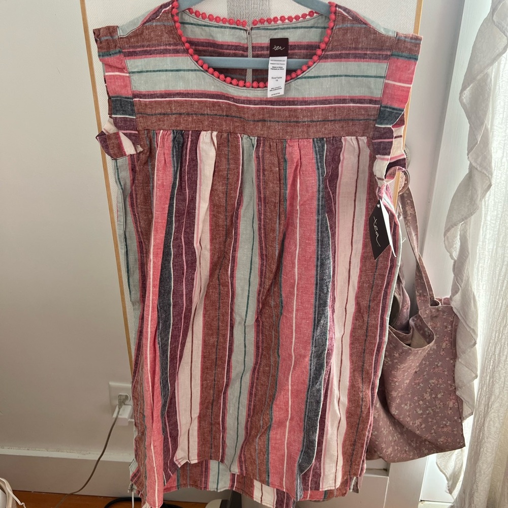 Tea Collection dress size 10 new with tags. Linen/cotton blend